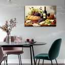 Wine Wall Art Framed Kitchen Dining Canvas Painting Print Wine Pairing Art Food Pictures Artwork for Home Dinning Room Decor(Artwork-4,16"x24")