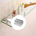 8PCS Aluminum Alloy Glass Clamps, Wall Mount Clamp Clip Hardware Replacement Parts Fixing (F-Shape, Silver, Suitable for 10-12mm Thick)