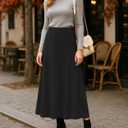 YSYOKOW Long Skirts for Women Flowy Elastic High Waist Midi A-line Skirt for 2026 Casual Boho Trendy (Red, L)