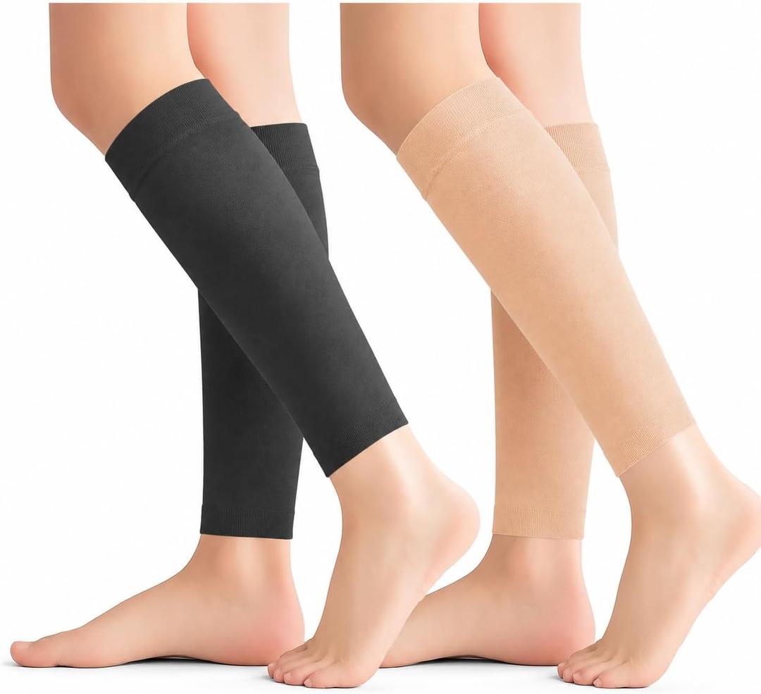 2 Pairs Calf Compression Sleeves Men&Women 20-30mmHg Medical Shin Splint for Leg Surpport Relief Pain Varicose Veins