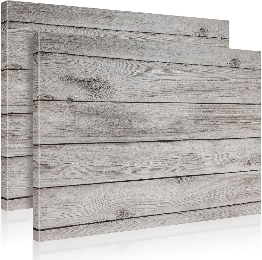 2-Pack Decorative Magnetic Dry Erase Board, 24" x18", Gray Wood