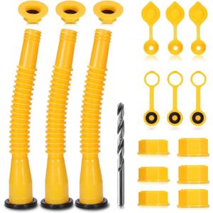 3 Pack Gas Can Spout Replacement, Upgraded Gas Can Nozzles with 8.1 Inch Flexible Long Spouts, Leak-Proof Design, Fits Most 1/2/5/10 Gallon Fuel Cans for Lawn Mowers & Generators