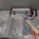 Health and Home Multifunction Nonstick Baking Maker with 3 Interchangeable Baking Plates for Fried Eggs, Fried Steak, Takoyaki, Cake Pops, Grill Maker, RED-1