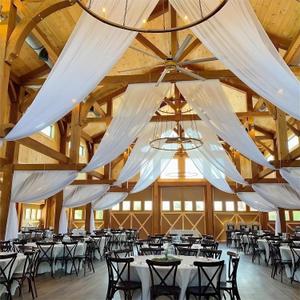 4 Panel White Ceiling Drapes for Wedding Cheesecloth Ceiling Drapes Wedding Arch Draping Fabric Sheer Curtains Voile Drapery Draping Wedding Decorations for Party Ceremony Stage Tent (5ftx30ft)