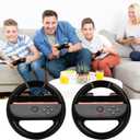 2 x Lyvix Steering Wheel for Nintendo Switch 2/1 Joy-Con – Christmas Gift, Racing Wheel Compatible with NS2/NS/OLED for Mario Kart World 2025, Ergonomic Accessories with Quick Release & Installation Grips
