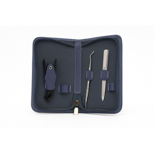 Mens Grooming Kit, Manicure Set Professional Nail Clippers Pedicure Kit, 12 Pcs Stainless Steel Nail Care Tools Grooming Kit with Luxurious Travel Case, Azul 