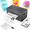 Bluetooth Thermal Shipping Label Printer: 4x6 Wireless Label Maker with Tape for Small Business - Compatible with iPhone, Android, Windows & Mac, Widely Used for USPS UPS Amazon Shopify Etsy (1 Black)