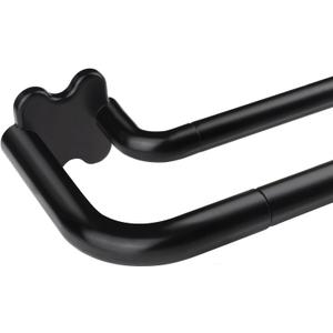 Black Double Curtain Rods, USFOOK Blackout Wrap Around Curtain Rods for Windows 32 to 58 Inch, 6/8 Inch Room Darkening Curtain Rod