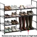 FIDUCIAL HOME 4 Tiers Shoe Rack Organizer 16-20 Pairs Stackable Shoe Storage Shelf Durable for Closet Entryway, Black