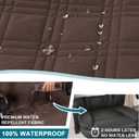 Turquoize Waterproof Office Chair Cover with Armrest Covers Computer Desk Chair Cover Office Chair Protector with Arms Office Chair Seat Cover Slipcover with Anti-Slip Buckle for Home Office, Brown
