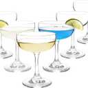 Crystal Coupe Champagne and Cocktail Glasses Daiquiri Manhattan Glasses Set of 6 Martini Drinking Set for Parties, Bars and Gifts, 7 oz