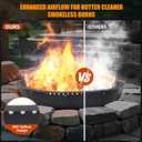 Smokeless Fire Pit Ring for Outside, 36 Inch Heavy Duty Metal Insert with Air Vents for Better Burn, Outdoor Firepit Ring for Backyard, Patio, Camping, Smokeless Wood Burning Use