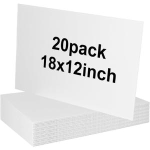 20 Pack 18'' x 12'' White Corrugated Plastic Sign Blank Board Double Sided for Garage Sale, Rent, Birthday Party, Guidepost Decorations