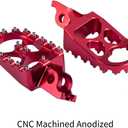 Hopider CNC Wide Foot Pegs MX Compatible with CR125/250 02-07, CRF150R 07-19, CRF250R 04-19, CRF250X 04-19, CRF450R 02-19, CRF450RX 17-19, CRF450X 05-19 CRF250L/M 12-18, CRF250RALLY 17-18,Red