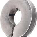 Inflatable Reflective Dog Cone Collar Alternative After Surgery,Doggie Recovery Dount Neck Ecollar,Adjustable Soft Dog Cone Collar for Small Medium Large Dogs (Grey, M) (Medium10.5"-13")