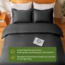 MR&HM Silky Cooling Duvet Cover Queen Size for Hot Sleepers 90"x90", Breathable & Moisture-Wicking Comforter Cover, 3 Pieces Ultra-Soft Bedding Duvet Cover Set with Zipper Closure (Dark Grey)
