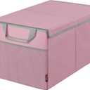 Rubbermaid Car Organizer, Collapsible Trunk Organizer, Multi-Compartment Car Storage Organization for Car Accessories, 2 Compartments With Cover, 21.65"*14.17"*12.2" - Pink