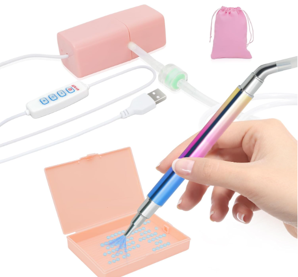 Electric Diamond Art Pen for Diamond Painting, Vacuum Art Painting Pen with Storage Tray,Effortless & Powerful Performance.G (Ordinary, Purple)