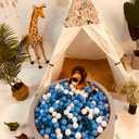 Realhaha Ball Pit Balls 100 PCS, Star Shapes for Babies Kids Playpen Plastic Balls for Babies Ball Pool Puppy Playballs, Pearl Blue Blue White