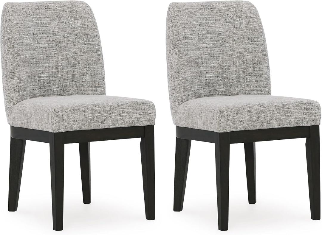Signature Design by Ashley Burkhaus Traditional Upholstered Dining Chair, Set of 2, Dark Brown, 21"W x 24"D x 36"H
