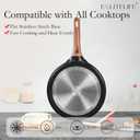 ESLITE LIFE 9.5 Inch Crepe Pan with Spreader, Nonstick Granite Coating Dosa Pan, Roti Tawa Comal Para Tortillas Pancake Griddle Pan, Induction Compatible, PTFE & PFOA Free, Black