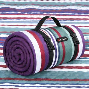 HX&OD Large Picnic Blanket Outdoor 80x60 Waterproof Picnic Mat Foldable 3-Layer Camping Blanket Portable with Carry Strap Park Blanket for Grass(Red)
