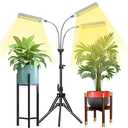 Plant Grow LightGrow Light for Indoor Plants with 20-60'' Height Adjustable- Full Spectrum Timer, 3 Switch Modes, Adjustable Tripod Stand & Gooseneck for Larger Plants (Tri Heads)