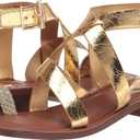Franco Sarto Women's Ina Strappy Sandal Flat (Beige)