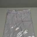Nasty Gal Women's Cotton Stripe Boxer Tab Wide Leg Pants 0