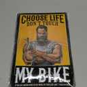 LANOLU Vintage Tin Sign CHOOSE LIFE don't touch MY BIKE Biker Rules, Motorcycle Wall Decor, Vintage Metal Art, Motorcycle Metal Sign For Garage Embossed 12x8", Set of 2