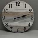 CHYLIN Wall Clock - 16 Inch Silent Non Ticking Coastal Wall Clocks Battery Operated, Wooden Rustic Farmhouse Clock Decorative for Living Room, Kitchen, Bathroom, Office (Blue)