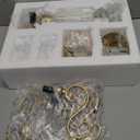 ANJIADENGSHI Mini Crystal Chandelier K9 Crystal Gold Chandelier for Living Room Bedroom Dining Room Kitchen Island Entryway 5 E12 Bulbs High 16.5 in x Diameter 16.9 in, Golden