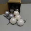 12 Pcs Modern Neutral Christmas Ball Ornaments Set 2.4 Inch Rustic Silver Pearl White Xmas Baubles Shatterproof Textured Farmhouse Modern Christmas Decor for Tree Holiday Indoor Home Decor