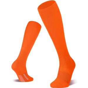 FITRELL 2/3 Pack Soccer Socks Baseball Softball For Youth Kids Boys Girls, Over-The-Calf Football Socks for Adult Men Women