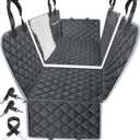 URPOWER 6-in-1 Dog Car Seat Cover for Back Seat, Waterproof Dog Car Hammock with Mesh Window & Side Flap, Pet Backseat Protector for Car, SUV, Truck, Gray