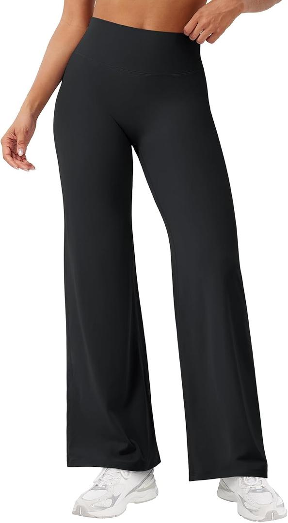 YEOREO Workout Leggings Womens No Front Seam Straight Leggings 29" High Waist Buttery Eddiy Gym Yoga Pants (Black, S)