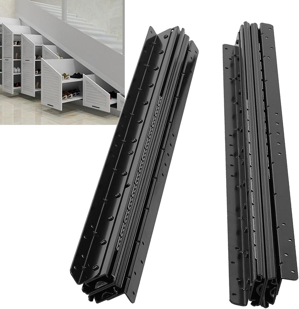 1 Pair Undermount Heavy Duty Drawer Slides, 16 24 32 40 Inch Drawer Slides, 260 lb Load Capacity 3-Fold Full Extension, Hidden Drawer Side Mount (16 inch)