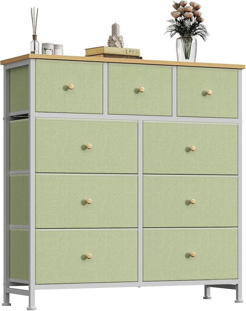 OLIXIS 9 Drawer Tall Dresser for Bedroom, Closet Organizers and Storage, 11.8"D x 39.6"W x 39.4"H