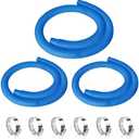 Pool Hoses Replacement for Above Ground Pools - 3 Pack 1.25" x 59" Diameter Pool Pump Hoses for In tex 607 637 Pump, 1-1/4" Pool Filter Hose with 6 Metal Clamps for 330GPH 530GPH 1000GPH Filter Pumps, Blue
