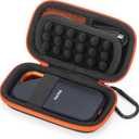 Yinke Hard Case for SanDisk Extreme Pro/SanDisk Extreme Portable External SSD 500GB 1TB 2TB, Travel Case Protective Cover Storage Bag (Orange)
