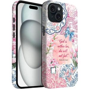 for iPhone 15 Plus Case | Pink Bible Collage | Slim Drop Protection Design