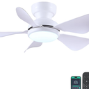 32 Inch Modern Ceiling Fans with Lights, Small Flush Mount Ceiling Fan with Light