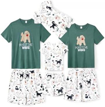 PATPAT Christmas Family Matching Short Sleeve Pajama Sets - Perfect for Family Photos & Holiday Celebrations, Size 3-4Y