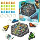 Chain Triangle Chess Game, Rubber Band Geoboard Game, Strategy Board Games, Family Night Games for Kids and Adults, 2 to 4 Players