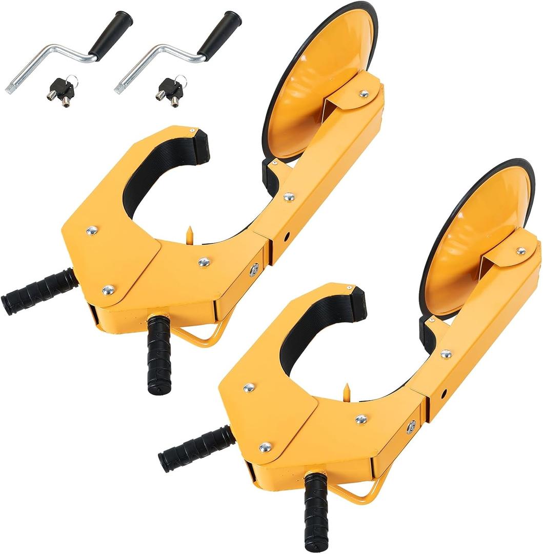 DASBET Wheel Lock 2 Pack Tire Boot Lock Adjustable Anti Theft Tire Lock Heavy-Duty Wheel Lock Clamp for Cars, Trucks, SUVs, Campers, RV Trailers