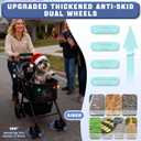 4 Wheels Pet Stroller 4 in 1 Pet Stroller with Detachable Carrier for Small & Medium Dogs Cats up to 55 lbs Easy-Folding Travel Dog Wagon with Car Seat Breathable Mesh (Green)