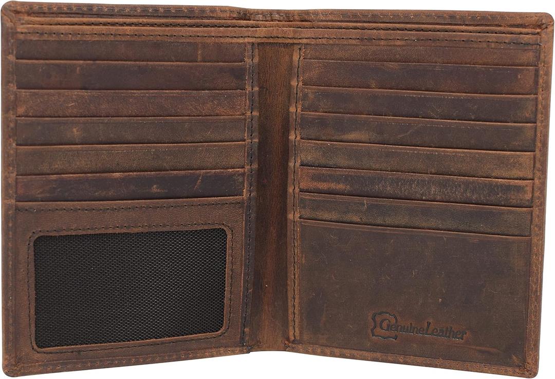 RFID Blocking Bifold Hipster Credit Card Wallet Premium Lambskin Leather (Vintage)