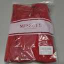 Missufe Women's V Neck Ruffle Short Sleeve Bodycon Summer Casual T Shirt Dress (Red, S)