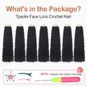 Faux Locs Crochet Hair Soft Locs 20 Inches 7 Packs Crochet Locs Crochet Hair Black Natural Wave Braids Hair Extensions Distressed Locs Pre Looped Crochet Butterfly Locs For Black Women