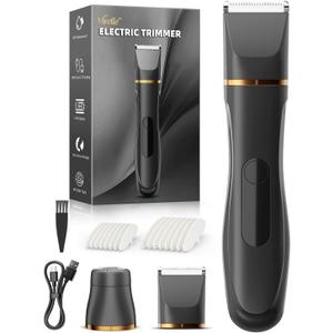 Electric Body Hair Remover Razor for Men & Women, Waterproof Foil Shaver Trimmer for Face, Arms, Back, Legs,Chest & Groin, Wet/Dry Painless Groomer with Ceramic Blade, Travel Gift for Him,Black
